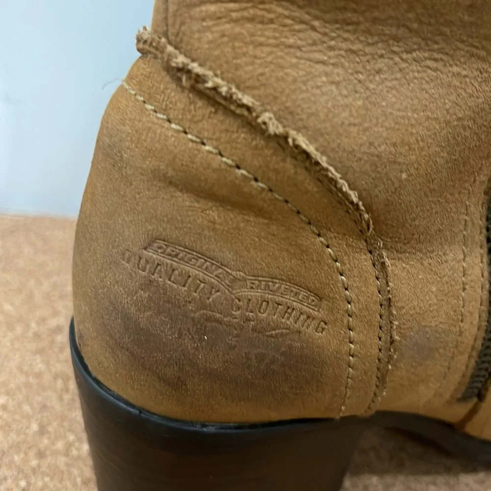 Vintage Levi’s Leather tan block heel riding western cowgirl cowboy boots sz 6 - Picture 9 of 17